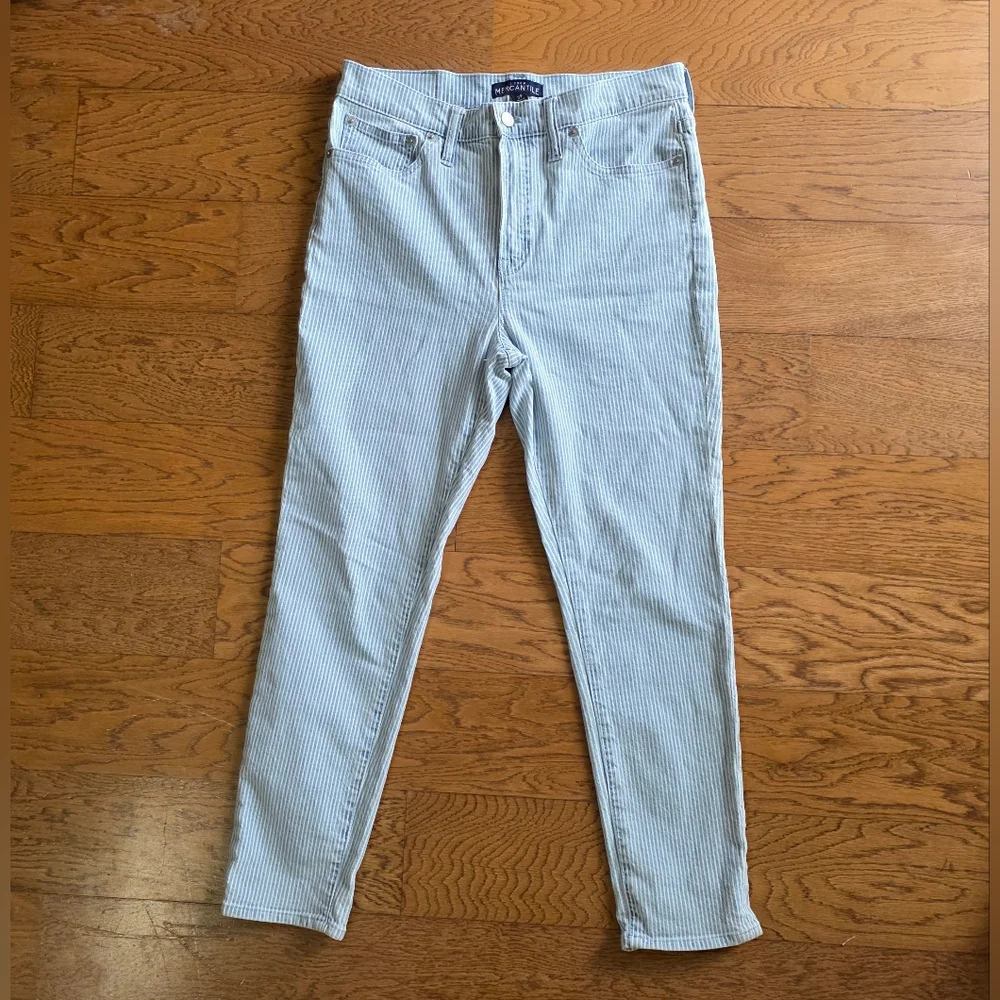 J. Crew Mercantile Striped Jeans Size 29 Blue White